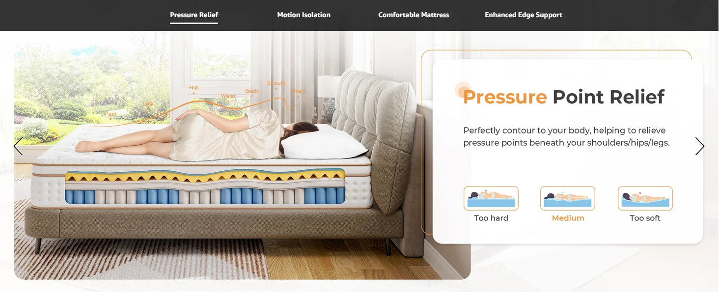 10.2 Inch Hybrid Foam & Individual Pocket Spring Mattress