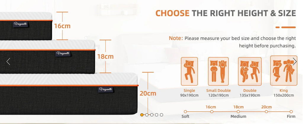 16CM Gel Memory Foam Single Mattress