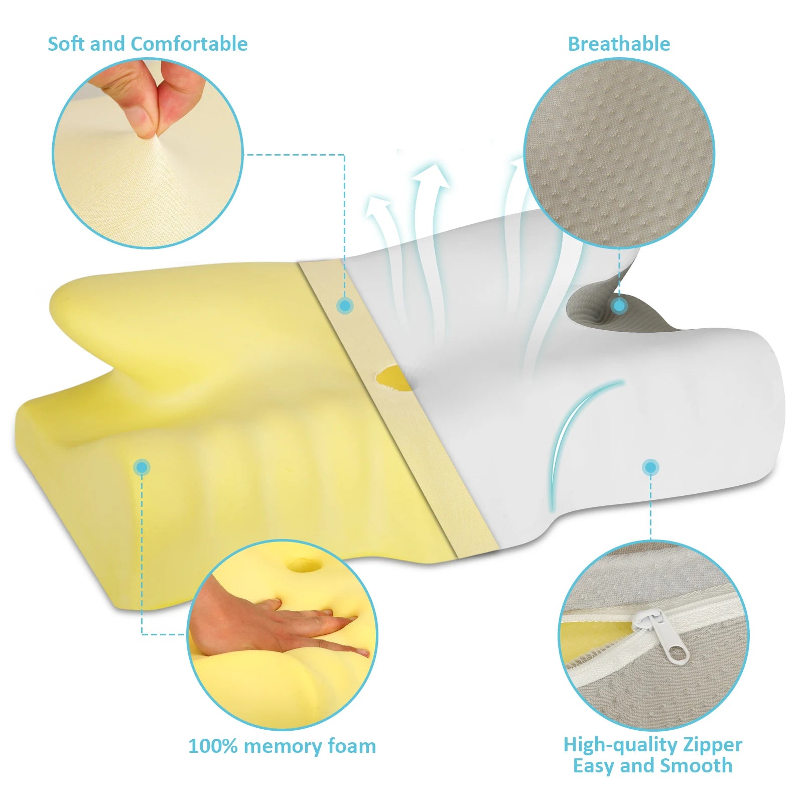 Slumbyr Ergonomic Memory Foam Side Sleeper