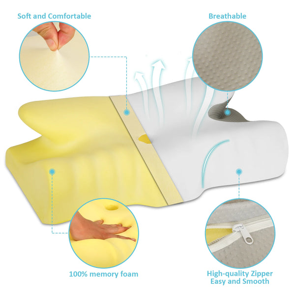 Ergonomic Cervical (For Orthopedic Support) Memory Foam Pillow