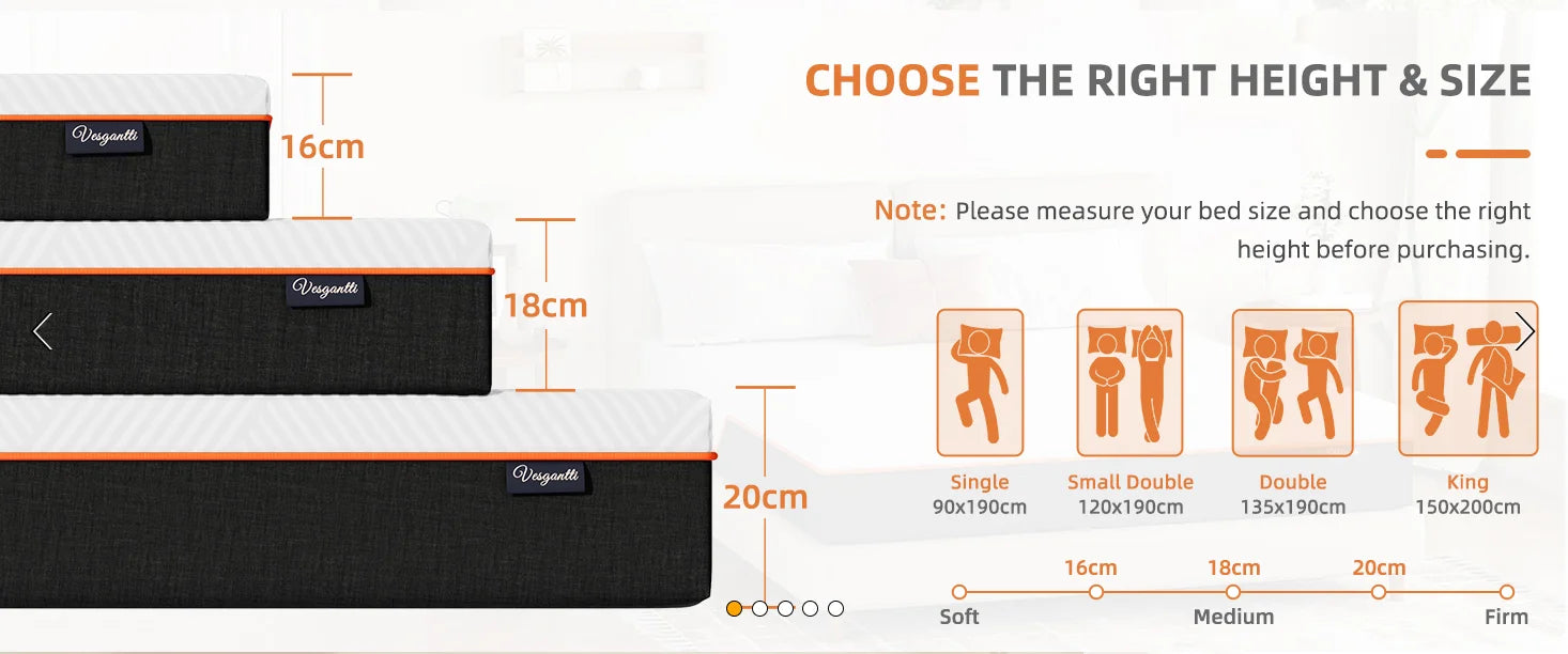 20CM Gel Memory Foam Mattress