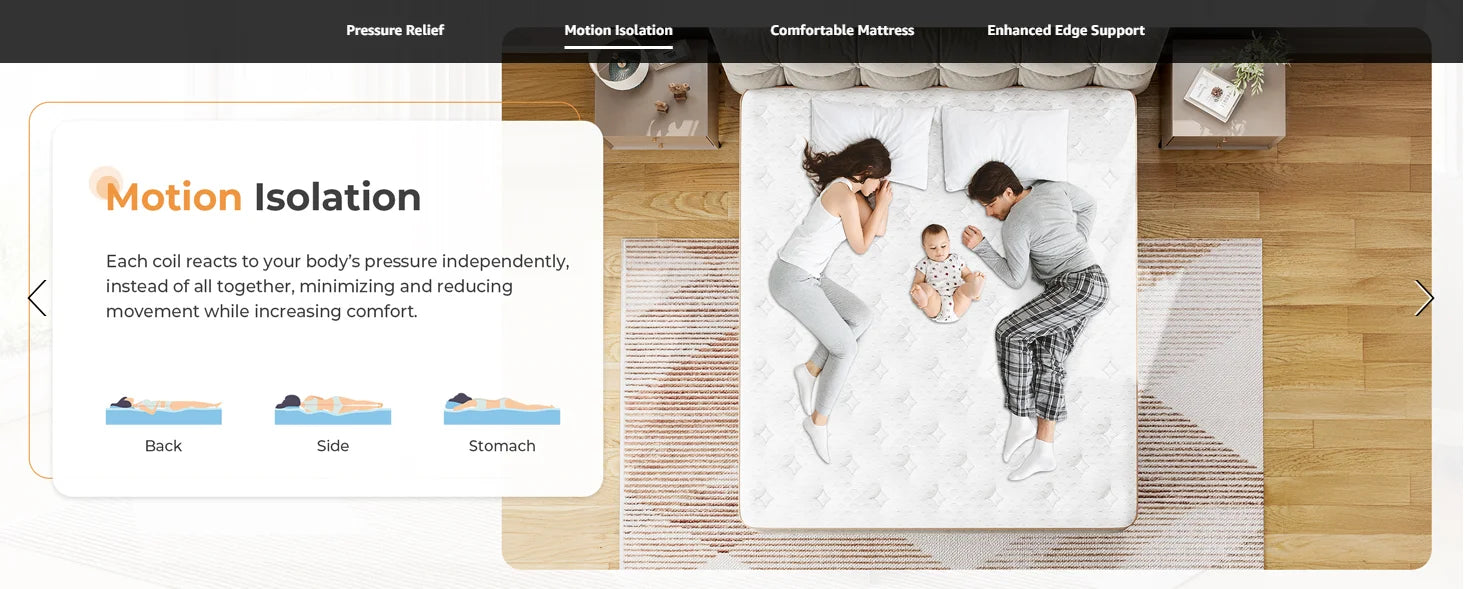 10.2 Inch Hybrid Foam & Individual Pocket Spring Mattress