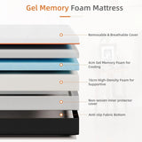 20CM Gel Memory Foam Mattress for Cool Sleep & Pressure Relief - Firm Mattress