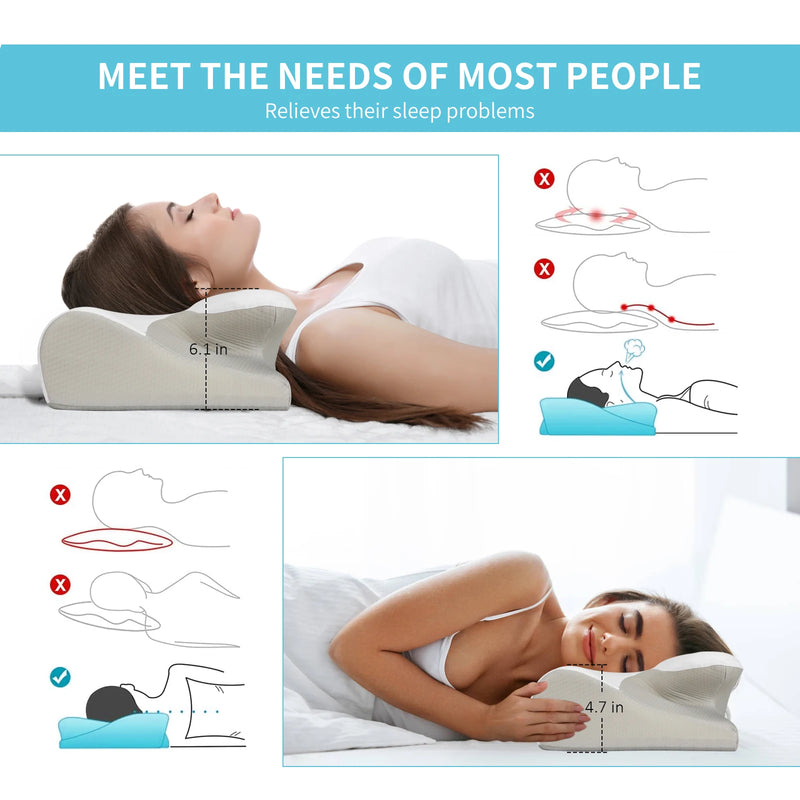 Ergonomic Cervical (For Orthopedic Support) Memory Foam Pillow