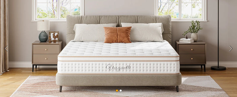 10.2 Inch Hybrid Mattress with Breathable Foam and Individually Pocket Spring - Edge Support & Motion Isolation, Medium Firm