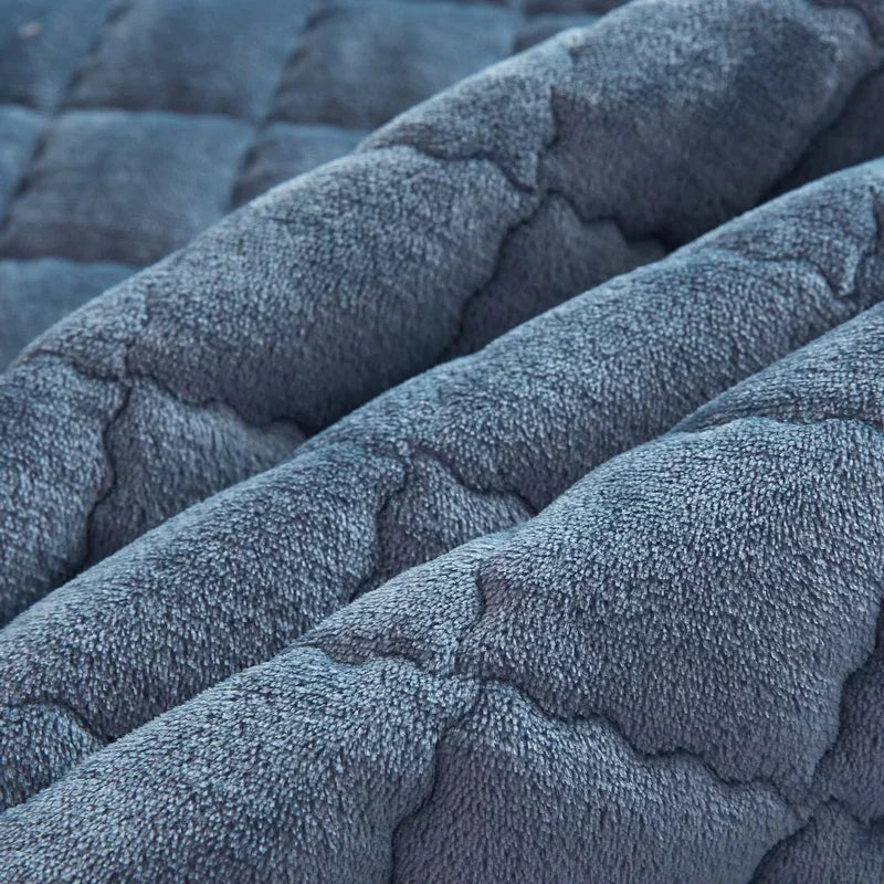 Quilted Mattresses Thickened Bedsheet матрас топпер Velvet Mattress Topper Skin-friendly Bed Linen Blue Mattress(No Pillowcase)