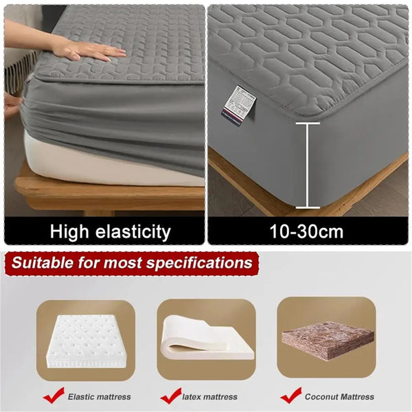 Waterproof Thicken Mattress Pad Protector Skin-Friendly Durable Fitted Sheet Bed Cover Latex Mat Cover 150x200 180x200 160x200