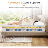 10.2 Inch Hybrid Mattress with Breathable Foam and Individually Pocket Spring - Edge Support & Motion Isolation, Medium Firm