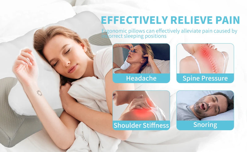 Ergonomic Cervical (For Orthopedic Support) Memory Foam Pillow