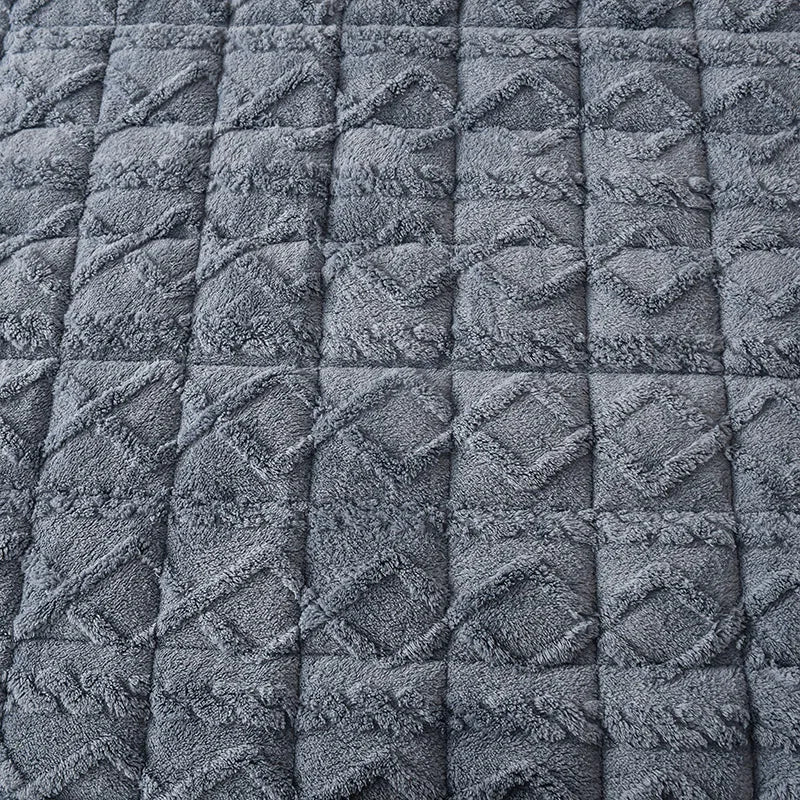 Winter Topper Mattress Quilted Bed Mattresses Soft Velvet Bedspread Home Bed Mat Cover Warm Topper Cover 매트리스 바닥용(No Pillowcase)