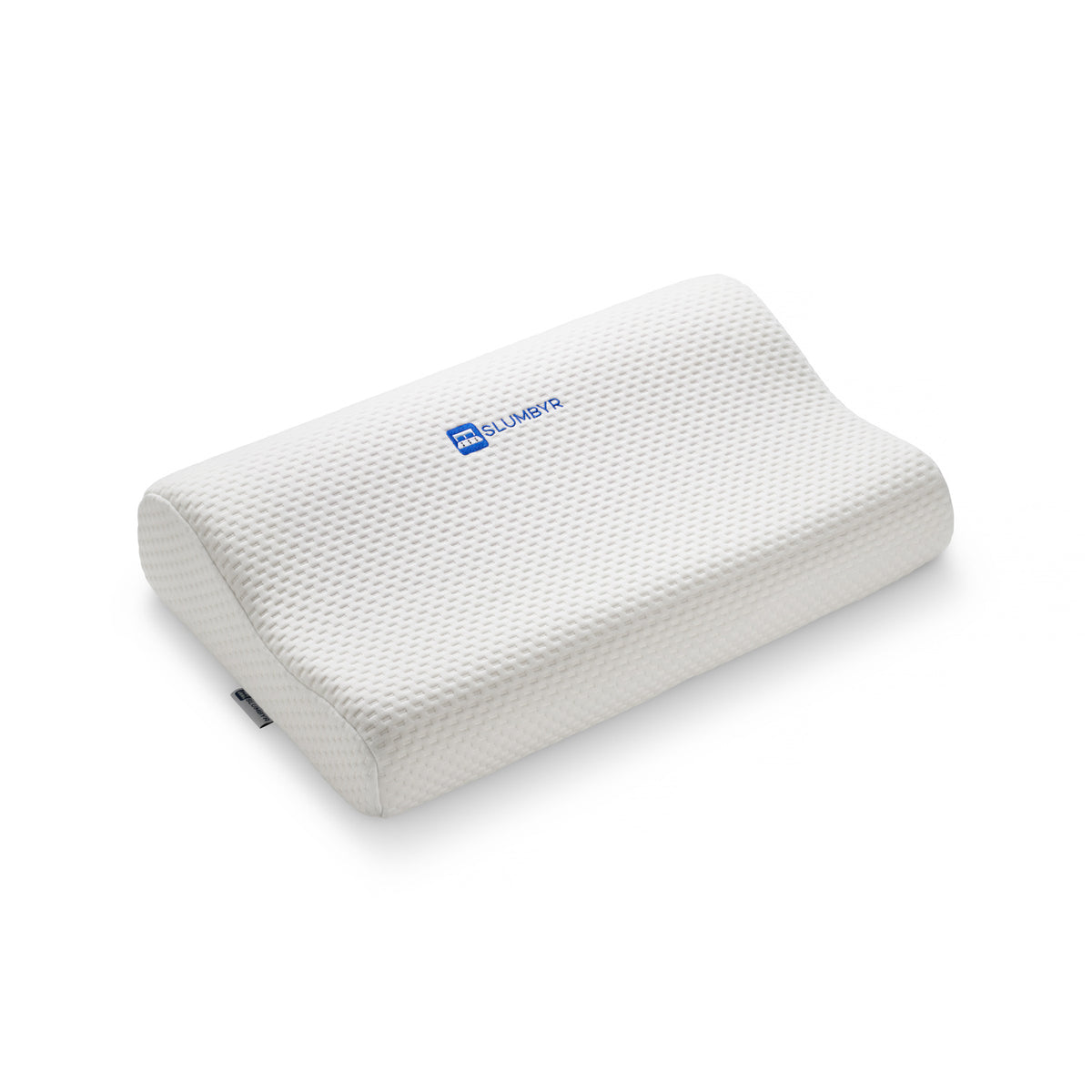 Slumbyr Classic white memory foam contour pillow with breathable knit cover