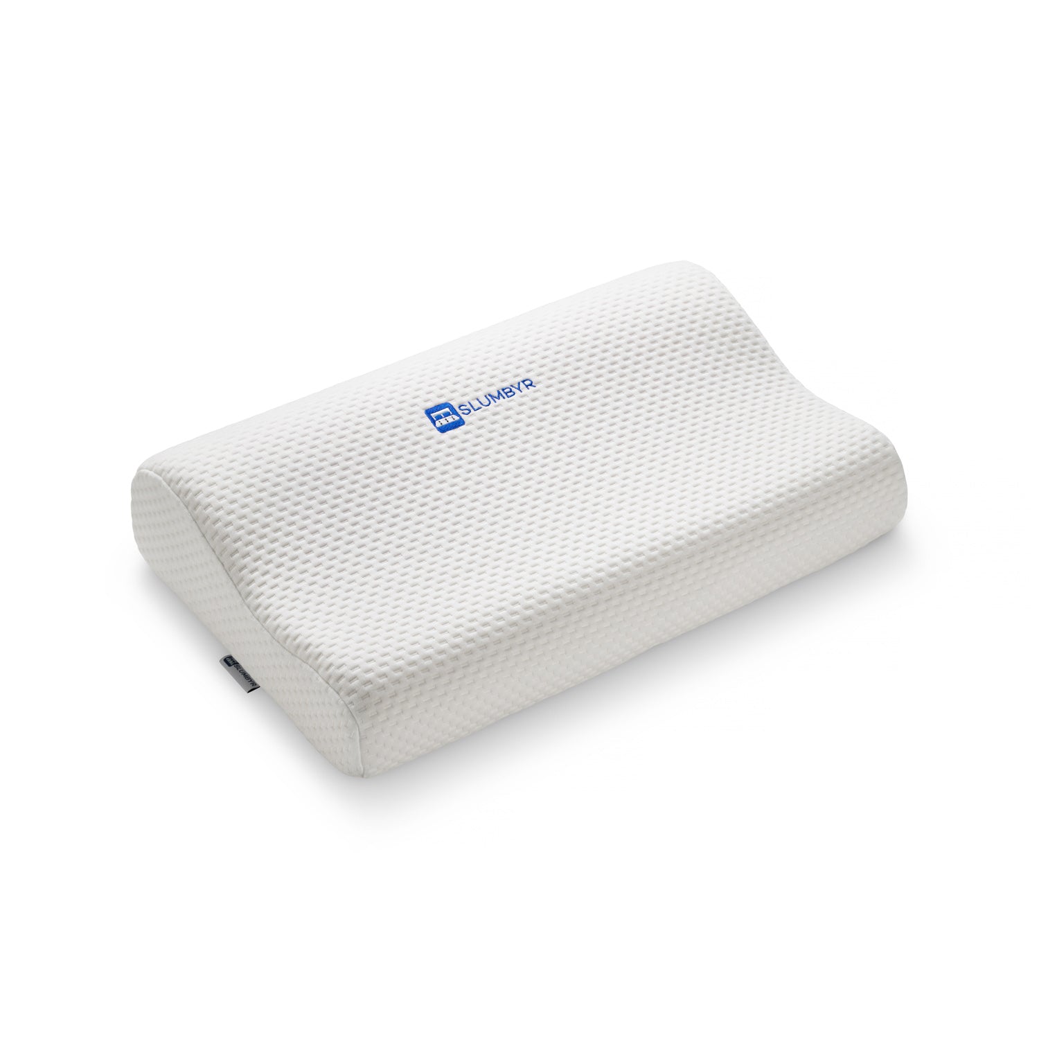 Slumbyr Classic white memory foam contour pillow with breathable knit cover