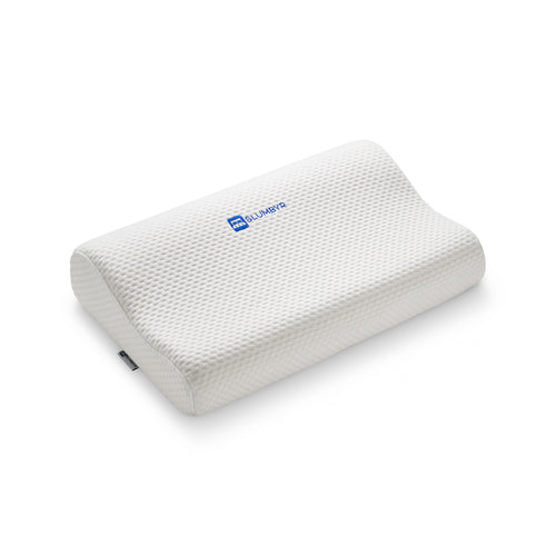 Slumbyr Classic white memory foam contour pillow with breathable knit cover